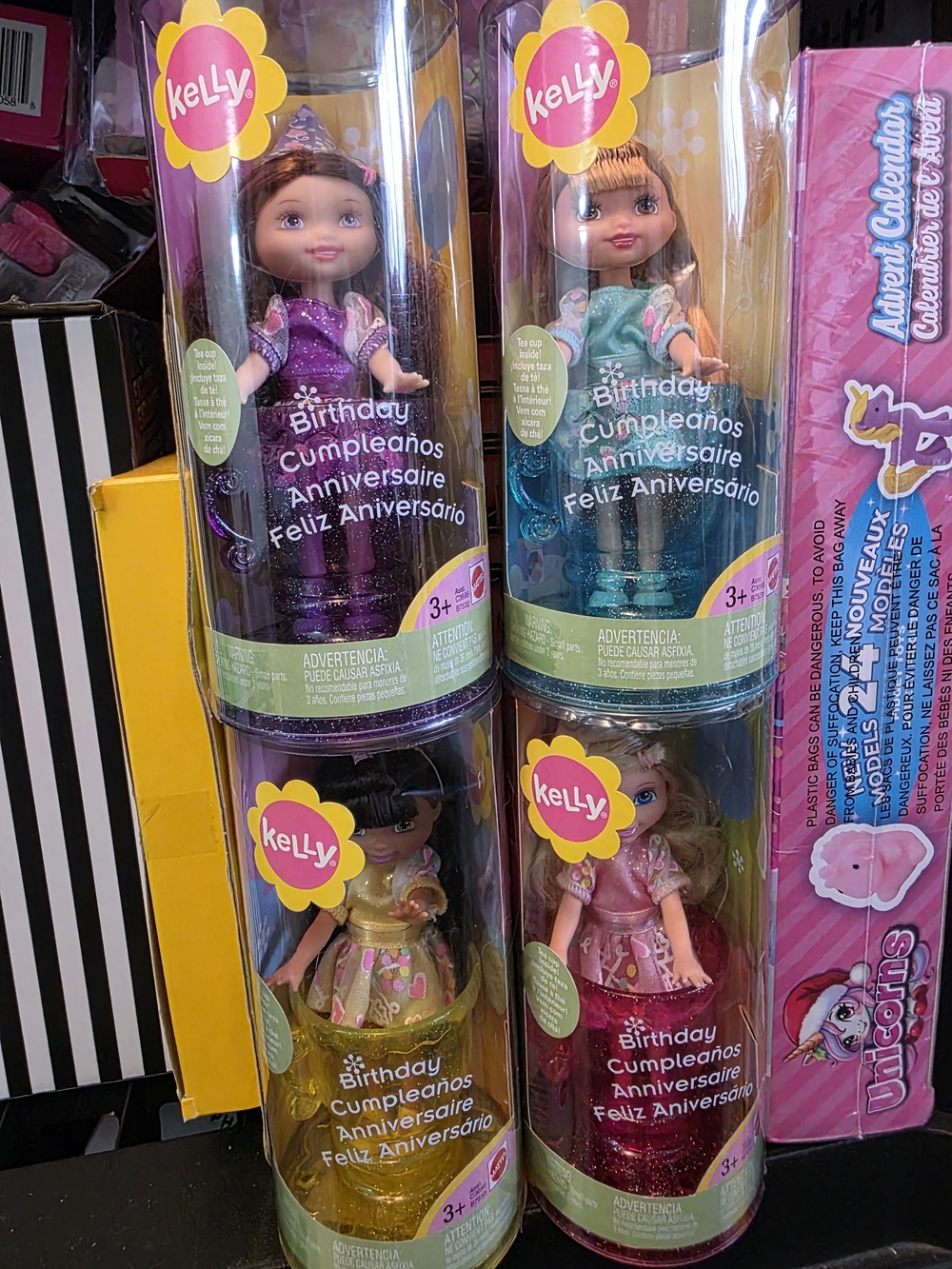 Mattel Vintage 2003 Kelly Club Happy Birthday/Tea Party Kelly Dolls X4 Set *NIB*